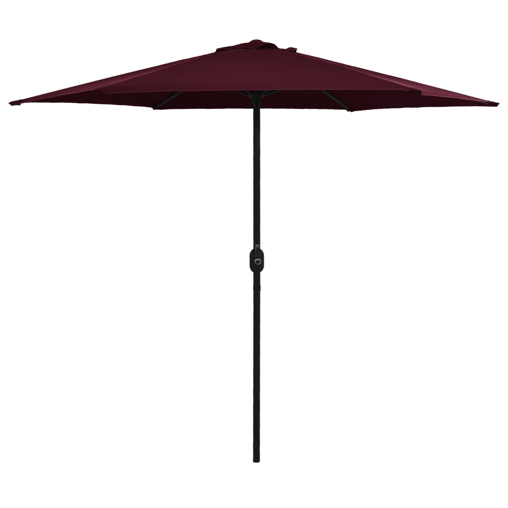 Guarda-sol de jardim com poste de alumínio 270x246 cm bordô