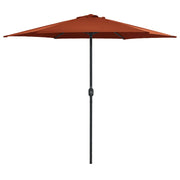 Guarda-sol de jardim c/ poste de alumínio 270x246 cm terracota
