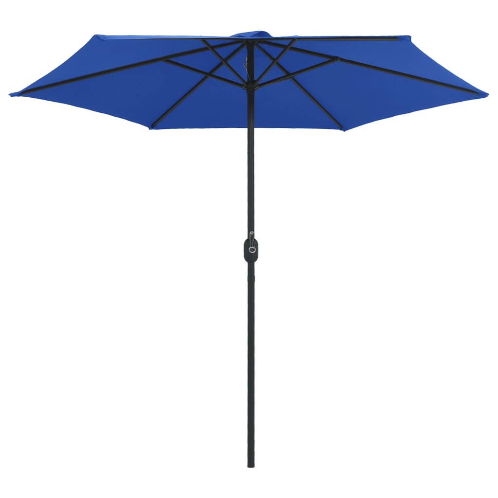 Guarda-sol de jardim com poste alumínio 270x246 cm azul-ciano