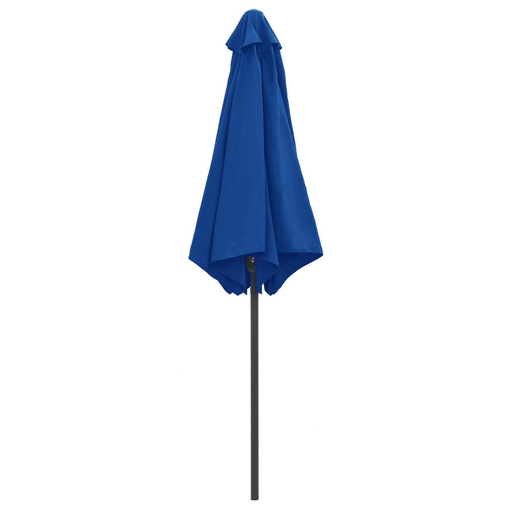 Guarda-sol de jardim com poste alumínio 270x246 cm azul-ciano