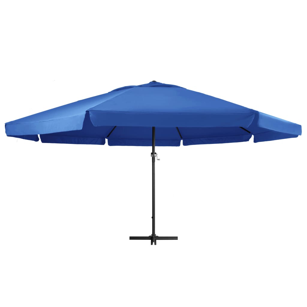Guarda-sol de jardim com poste alumínio 500 cm azul-ciano