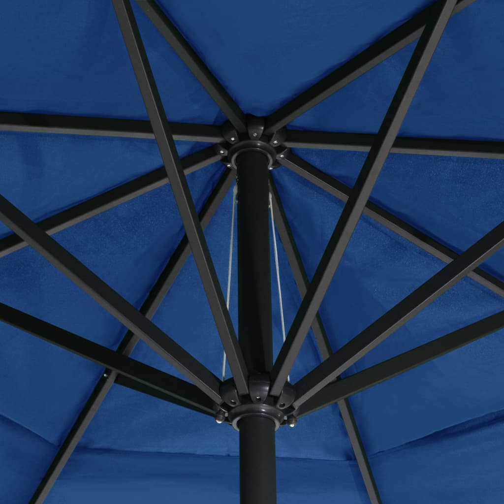 Guarda-sol de jardim com poste alumínio 500 cm azul-ciano