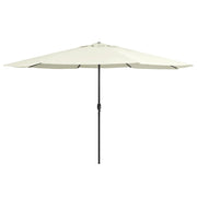 Guarda-sol de jardim com poste de metal 390 cm branco areia