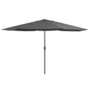 Guarda-sol de jardim com poste de metal 390 cm antracite