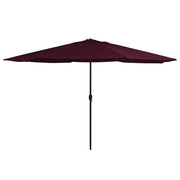 Guarda-sol de jardim com poste de metal 390 cm bordô