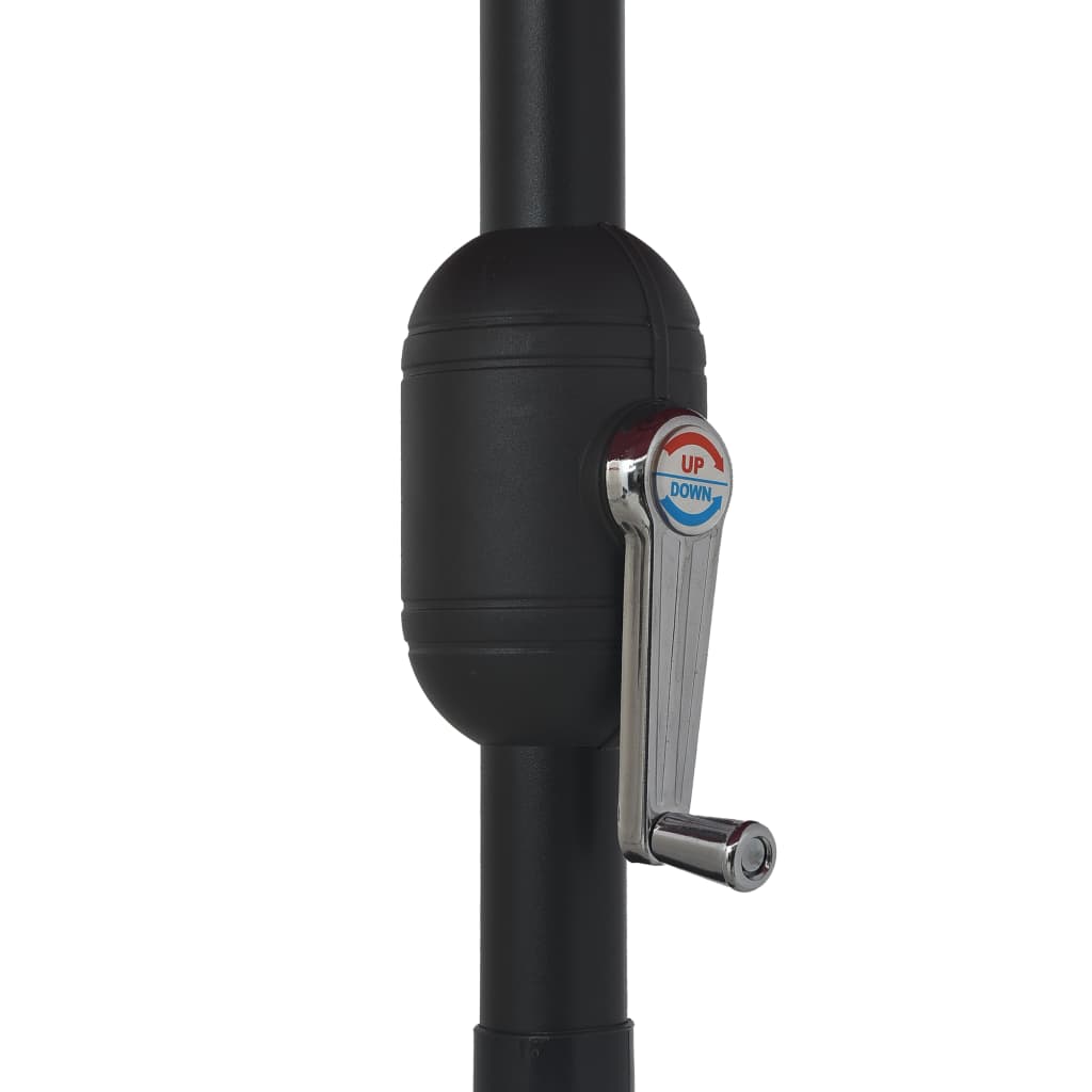 Guarda-sol de jardim com poste de metal 390 cm preto