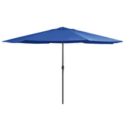 Guarda-sol de jardim com poste de metal 390 cm azul-ciano