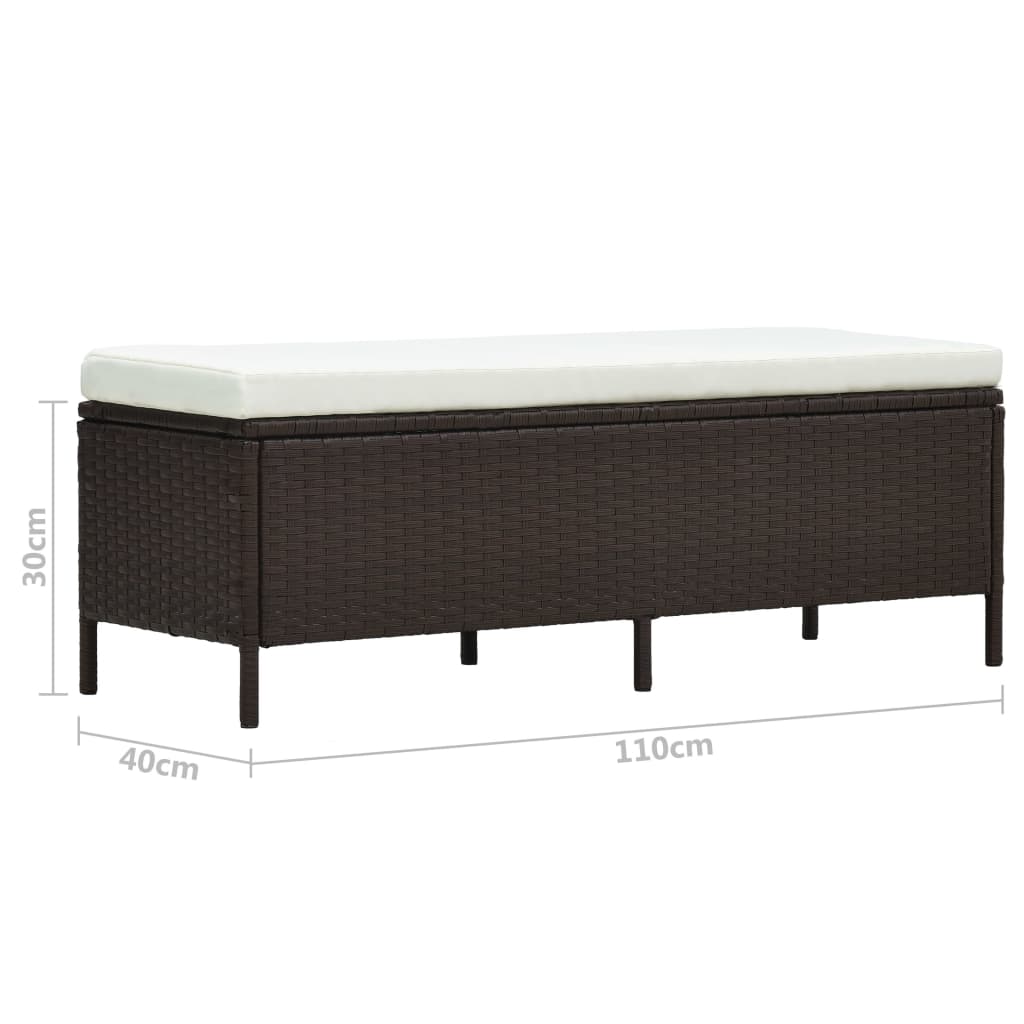 3 pcs conjunto lounge jardim c/ almofadões vime PE castanho
