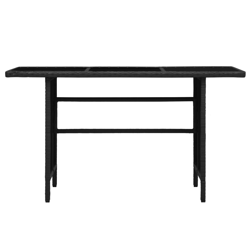 3 pcs conjunto lounge de jardim c/ almofadões vime PE preto