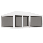 Tenda para festas com 4 paredes laterais em rede 4x6 m branco