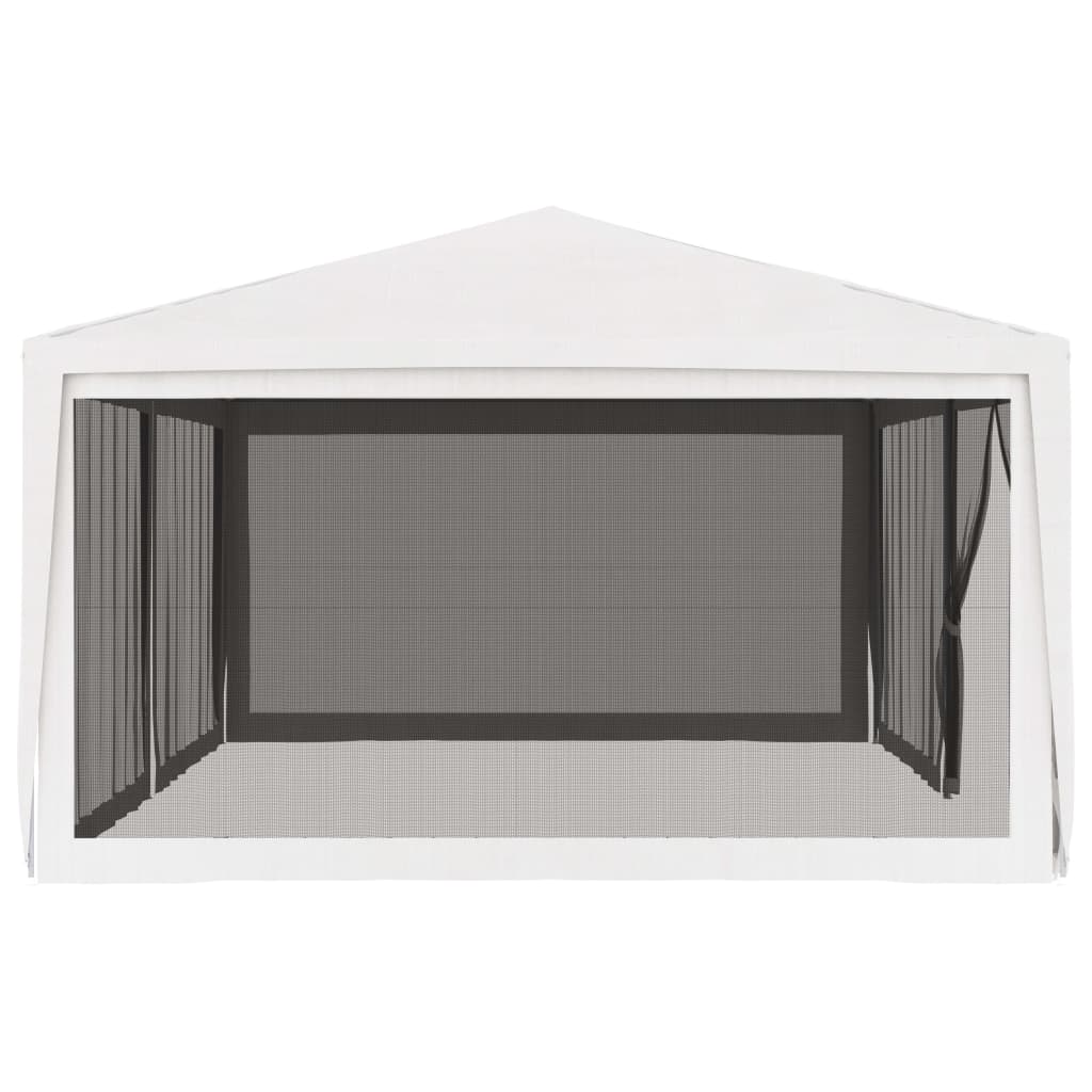 Tenda para festas com 4 paredes laterais em rede 4x6 m branco