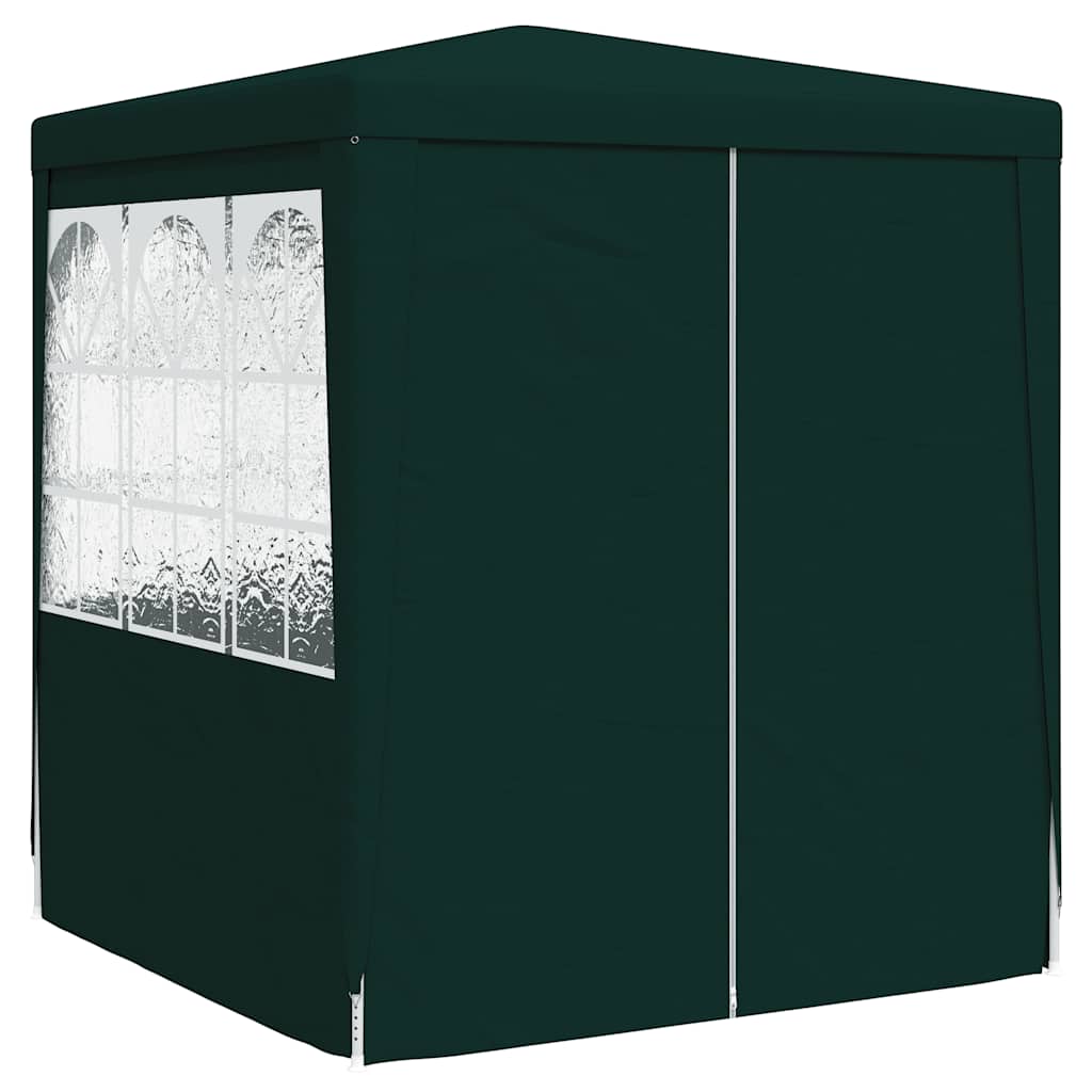 Tenda festas profiss. c/ paredes laterais 2,5x2,5m 90g/m² verde