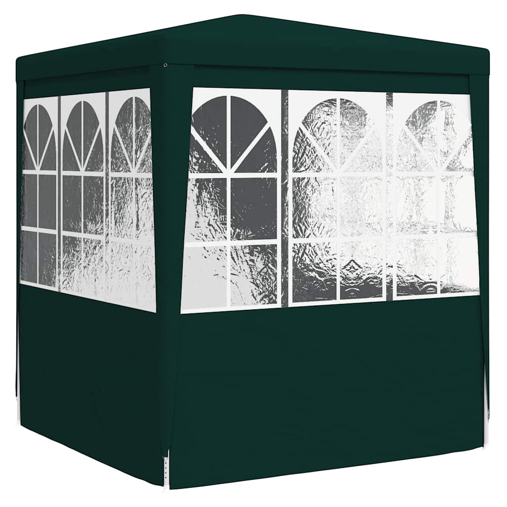 Tenda festas profiss. c/ paredes laterais 2,5x2,5m 90g/m² verde