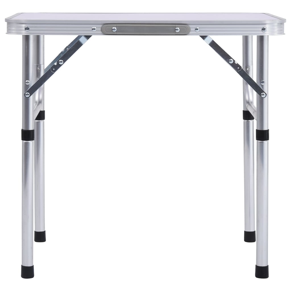 Mesa de campismo dobrável 60x45 cm alumínio branco