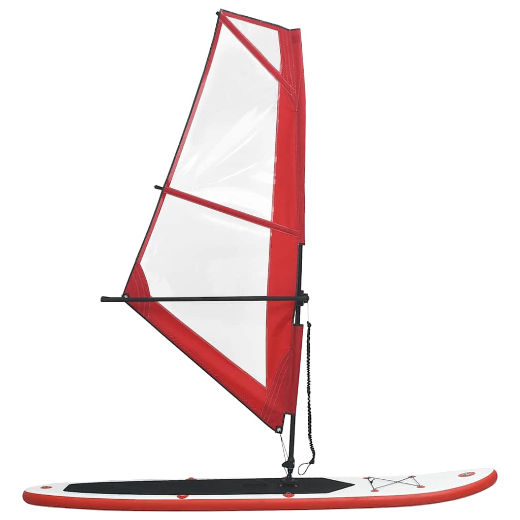 Conjunto prancha paddle SUP insuflável c/ vela vermelho/branco