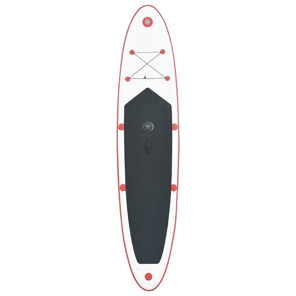 Conjunto prancha paddle SUP insuflável c/ vela vermelho/branco