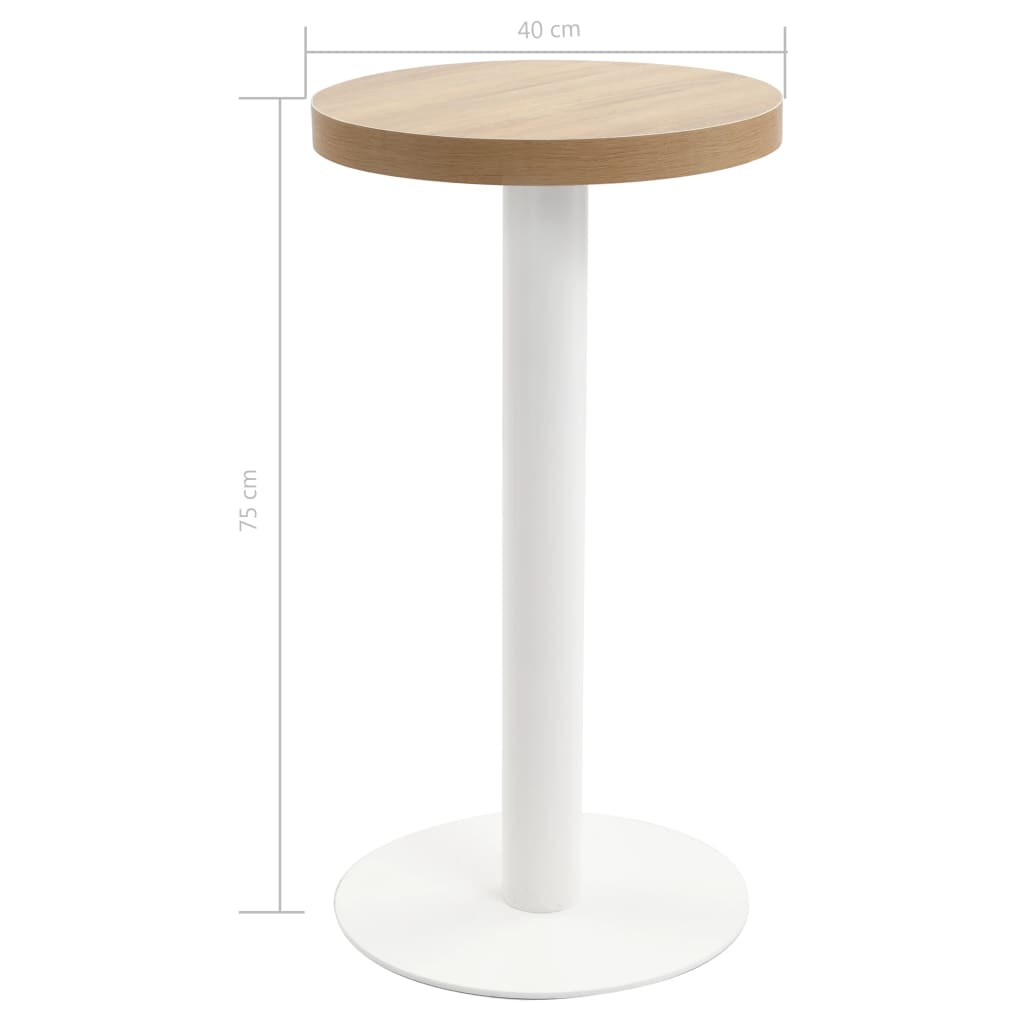 Mesa bistrô 80x80 cm MDF castanho-claro