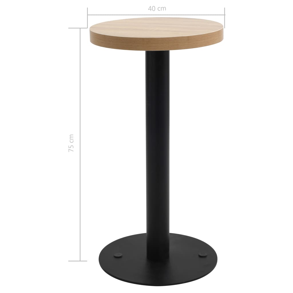 Mesa bistrô 80x80 cm MDF castanho-claro