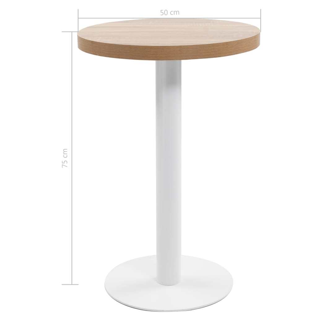 Mesa bistrô 80x80 cm MDF castanho-claro