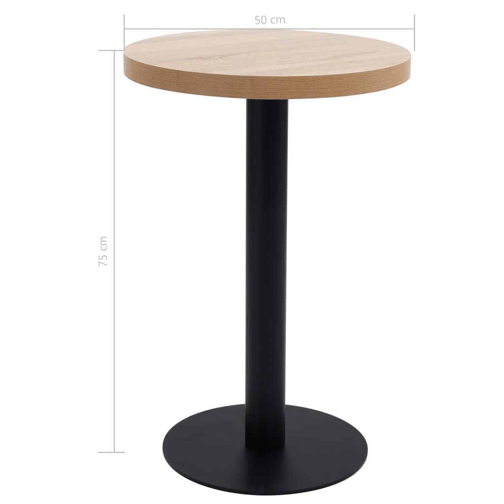 Mesa bistrô 80x80 cm MDF castanho-claro