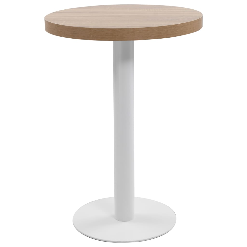 Mesa bistrô 80x80 cm MDF castanho-claro