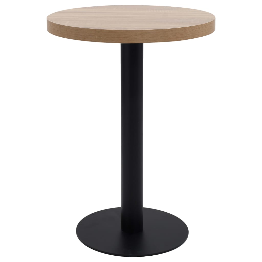 Mesa bistrô 80x80 cm MDF castanho-claro