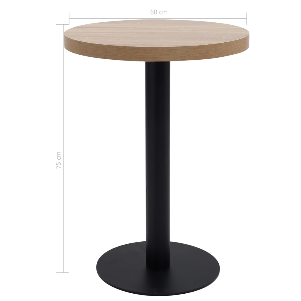 Mesa bistrô 80x80 cm MDF castanho-claro