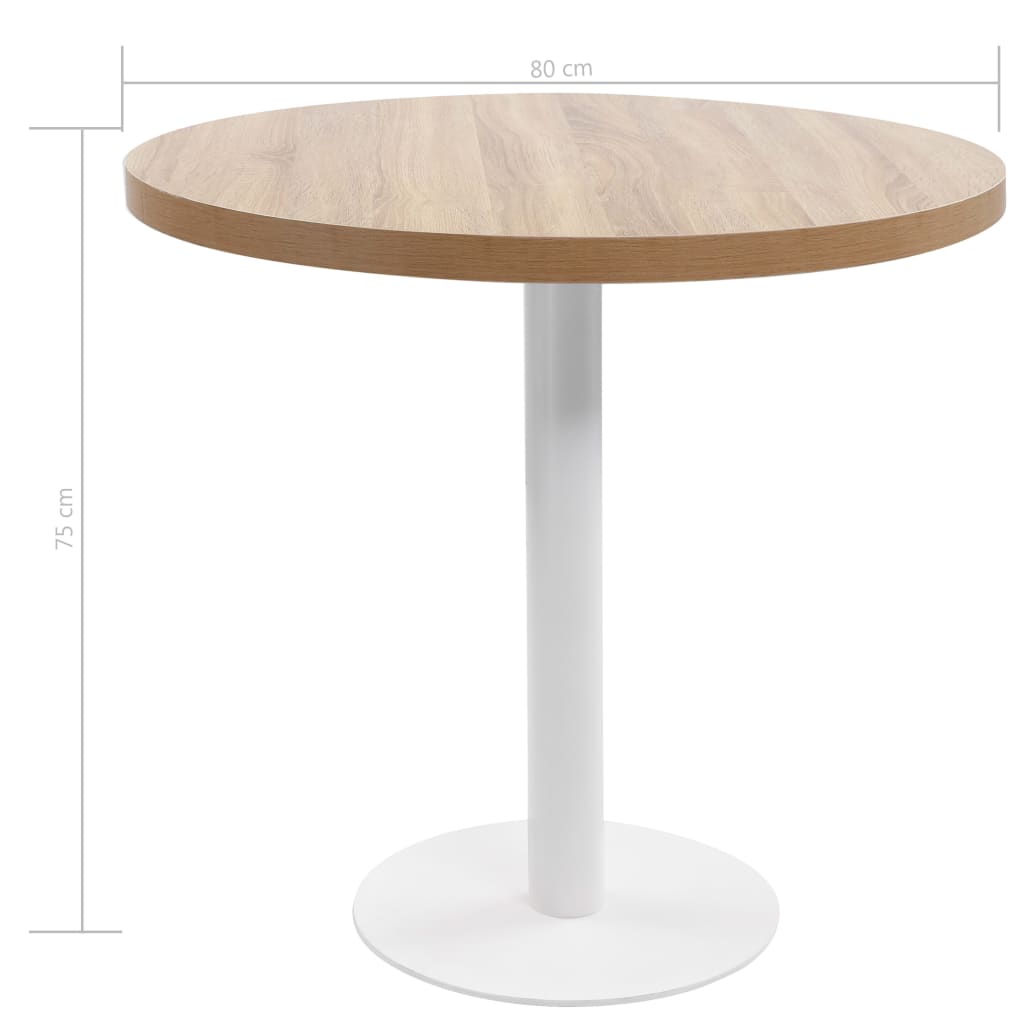 Mesa bistrô 80x80 cm MDF castanho-claro