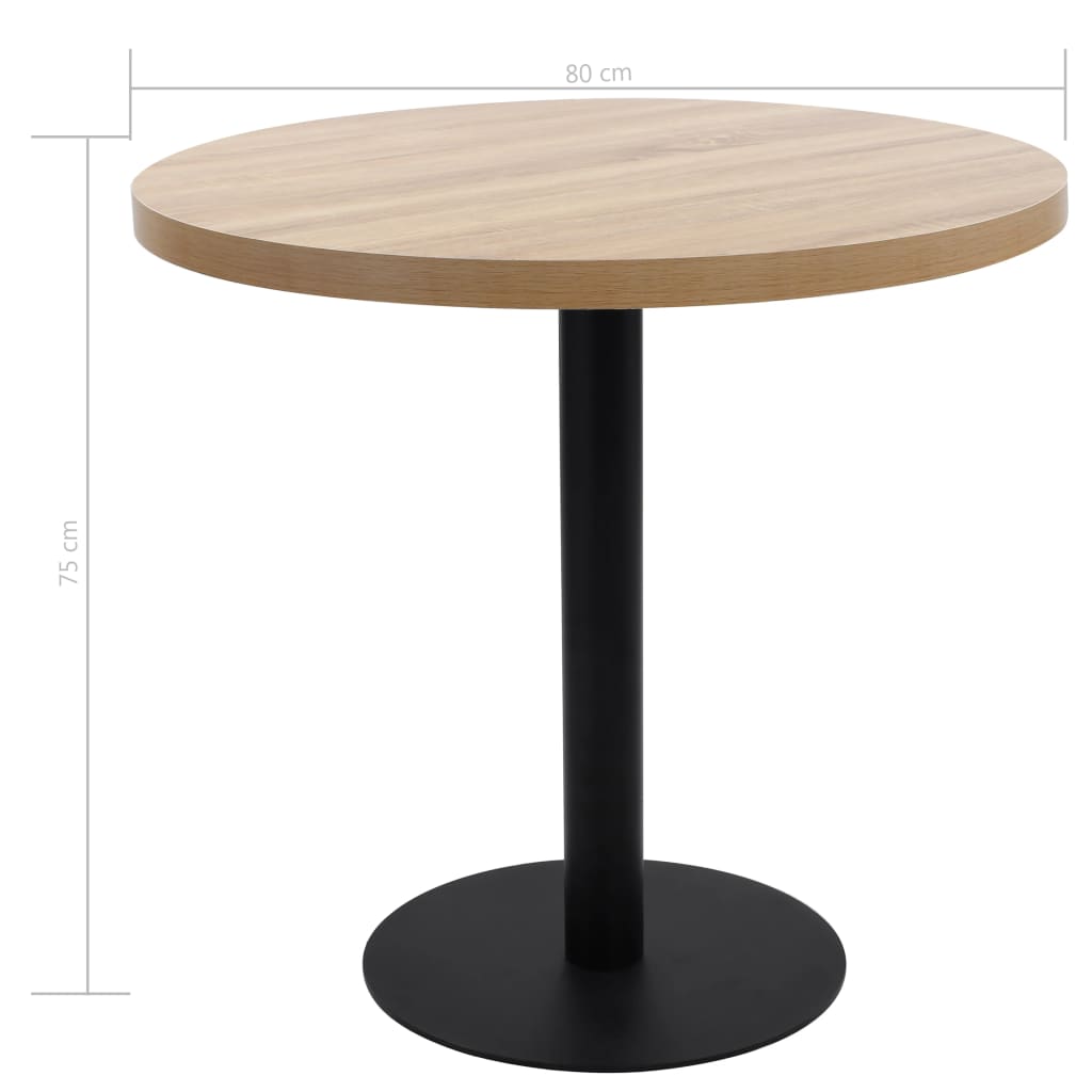 Mesa bistrô 80x80 cm MDF castanho-claro