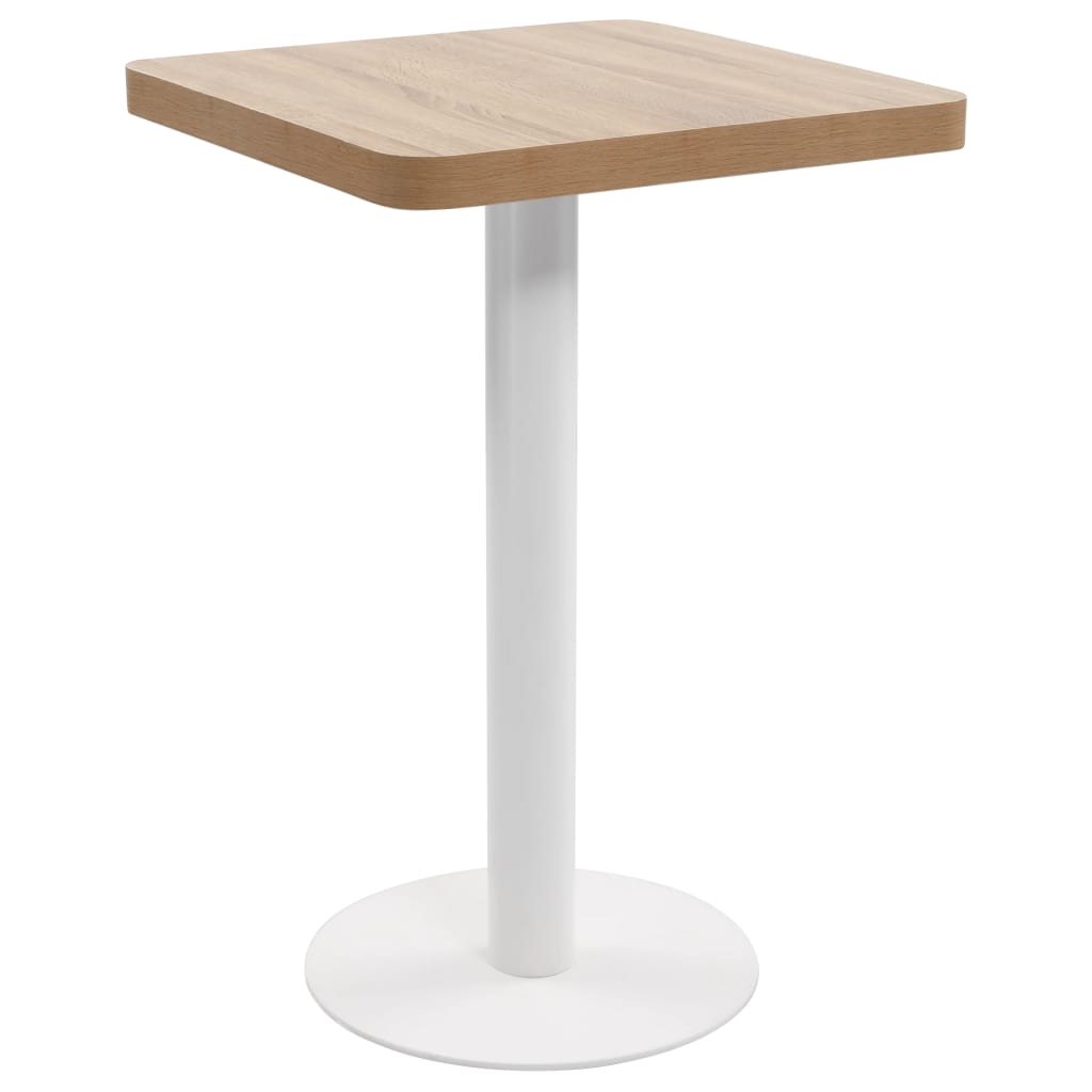 Mesa bistrô 80x80 cm MDF castanho-claro