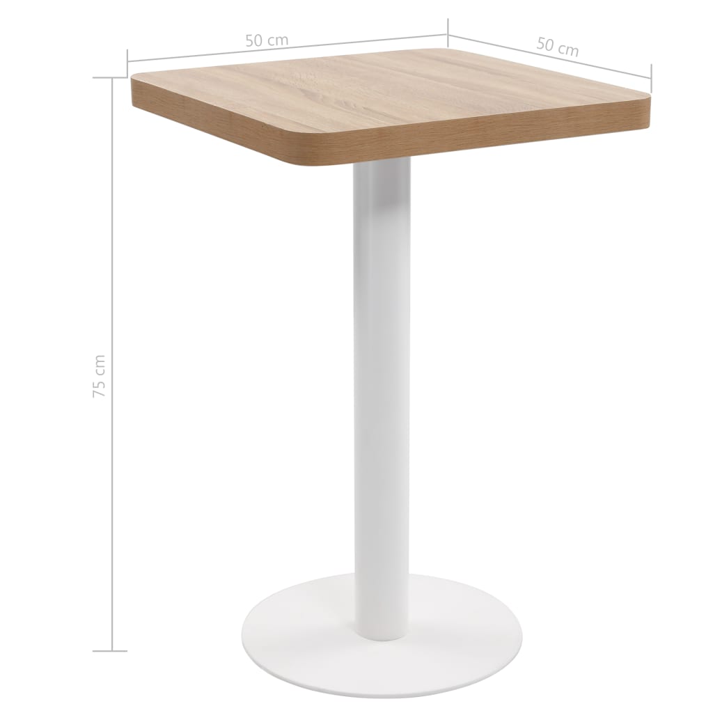 Mesa bistrô 80x80 cm MDF castanho-claro