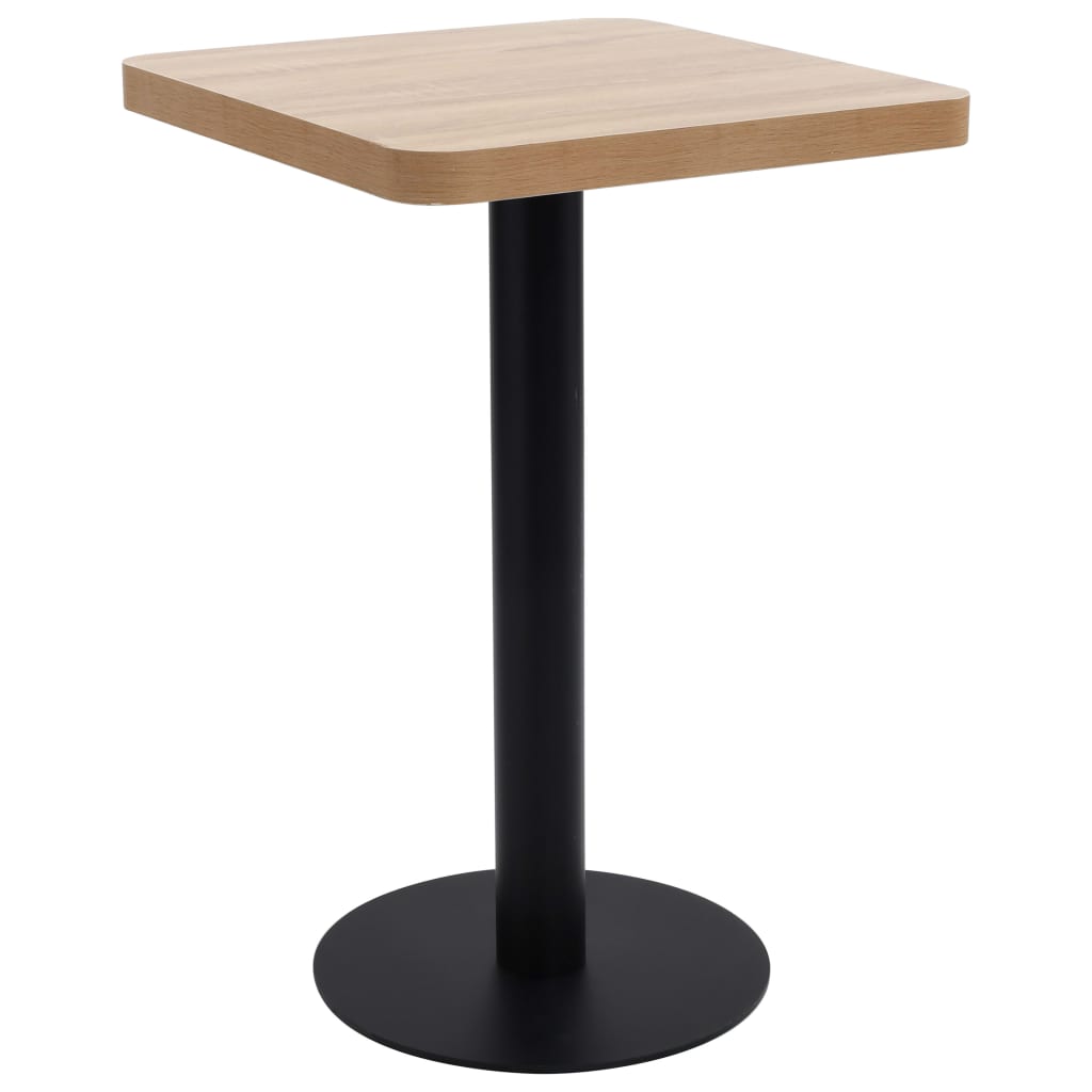Mesa bistrô 80x80 cm MDF castanho-claro