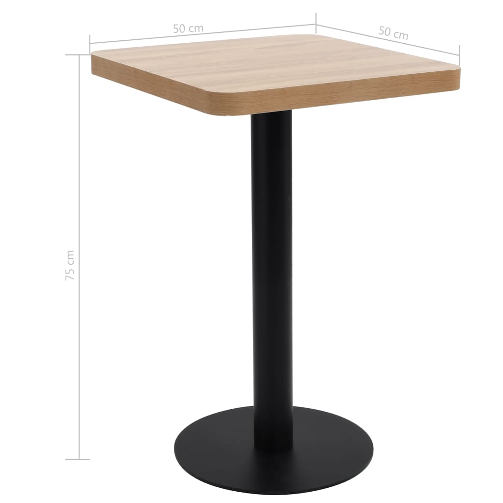 Mesa bistrô 80x80 cm MDF castanho-claro