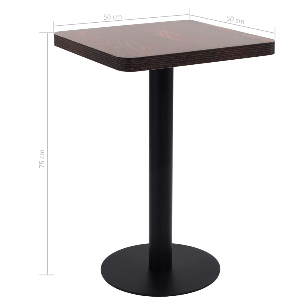 Mesa bistrô 80x80 cm MDF castanho-claro