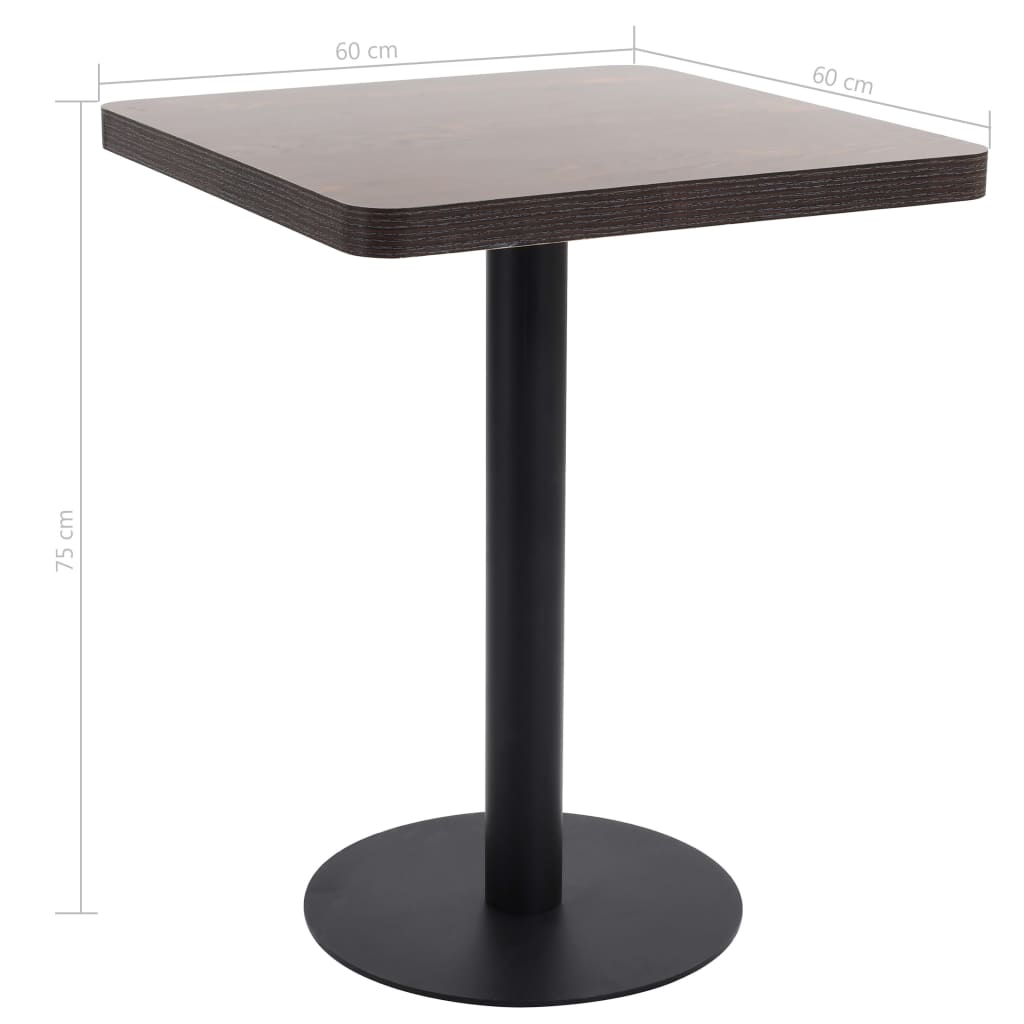 Mesa bistrô 80x80 cm MDF castanho-claro