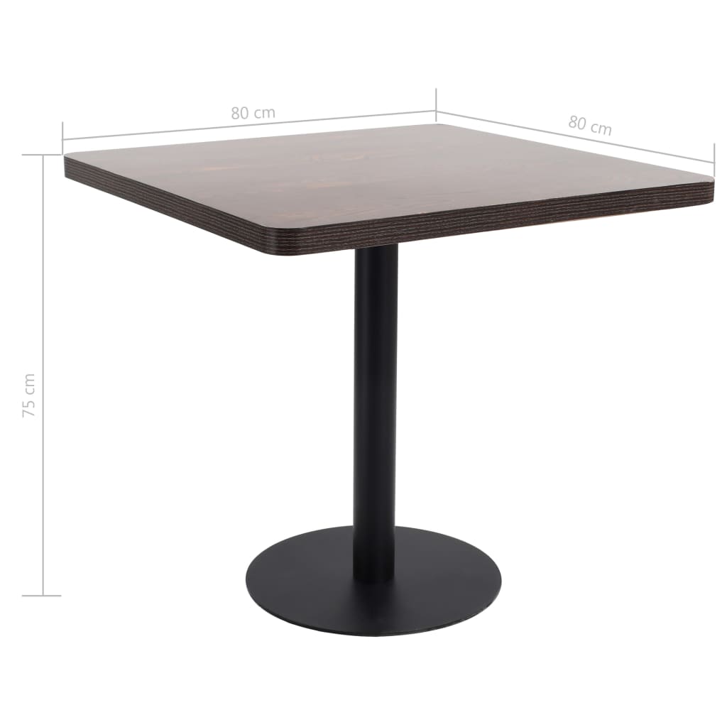 Mesa bistrô 80x80 cm MDF castanho-claro