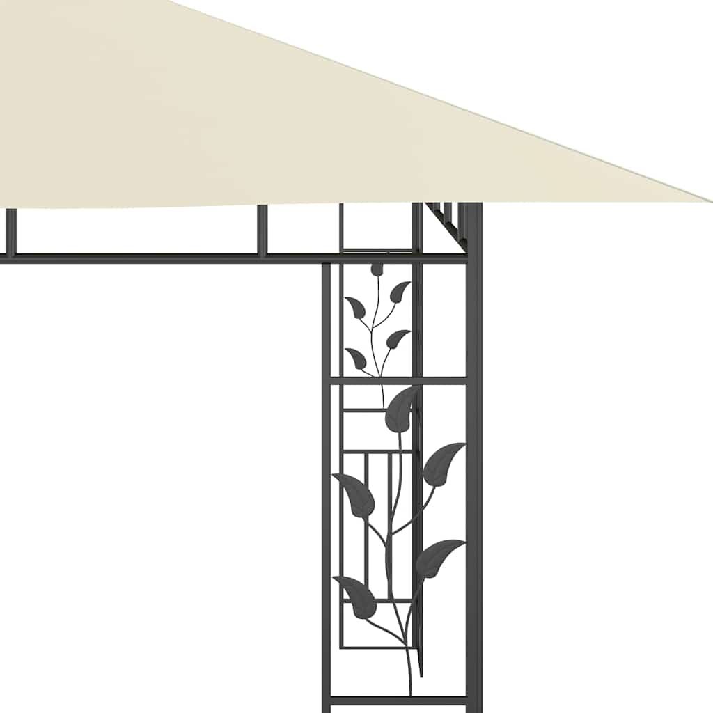 Gazebo com rede mosquiteira 4x3x2,73 m 180 g/m² creme