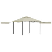 Gazebo com toldos duplos extensíveis 3x3x2,75 m 180 g/m² creme