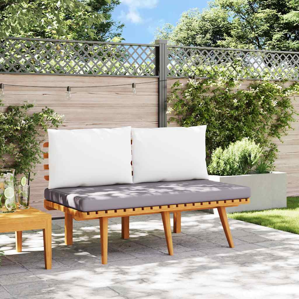 Banco de jardim com almofadões 115 cm madeira acácia maciça