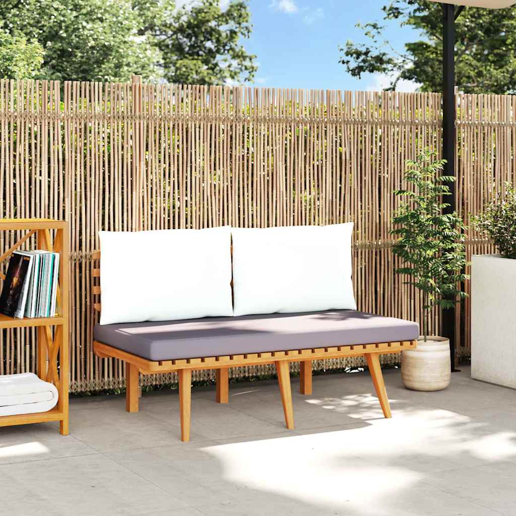 Banco de jardim com almofadões 115 cm madeira acácia maciça