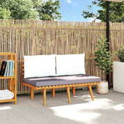 Banco de jardim com almofadões 115 cm madeira acácia maciça