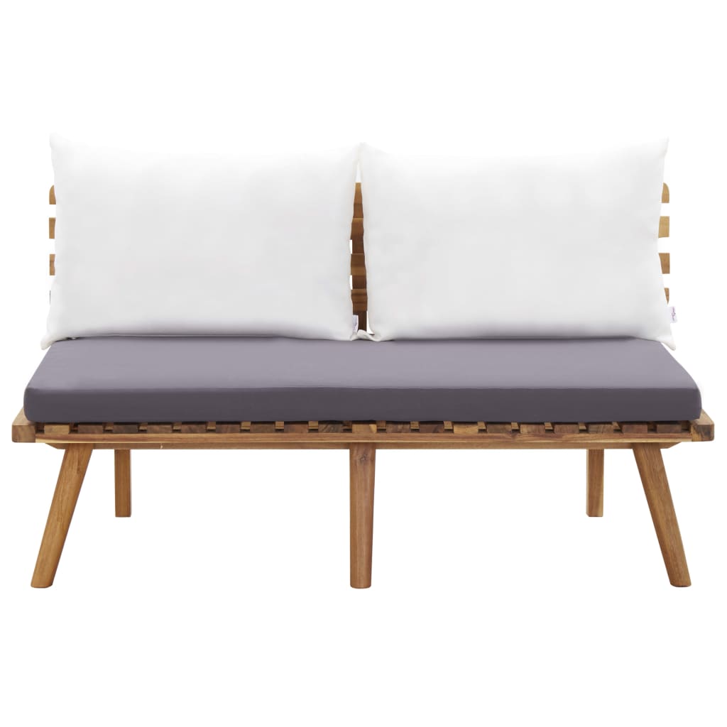 4 pcs conj. lounge jardim c/ almofadões madeira acácia maciça