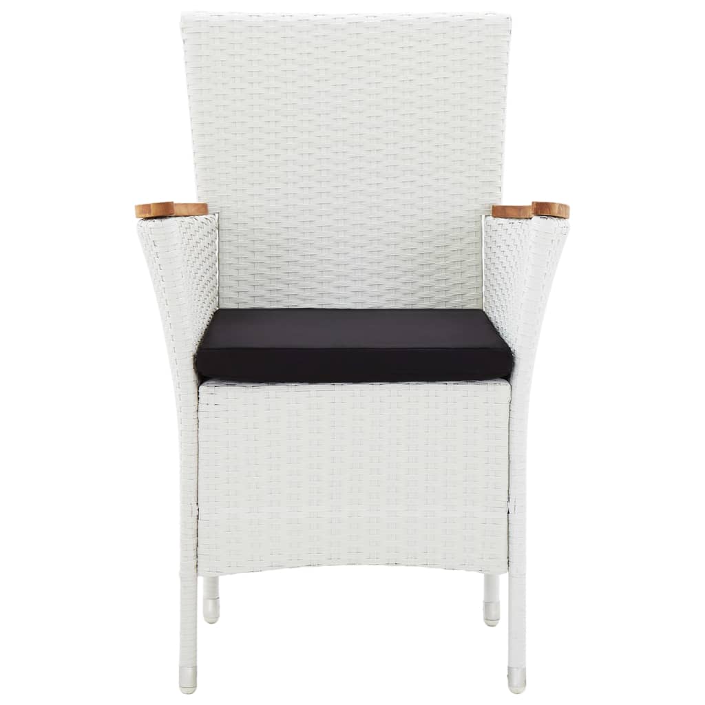 5 pcs conjunto de jantar para exterior vime PE branco