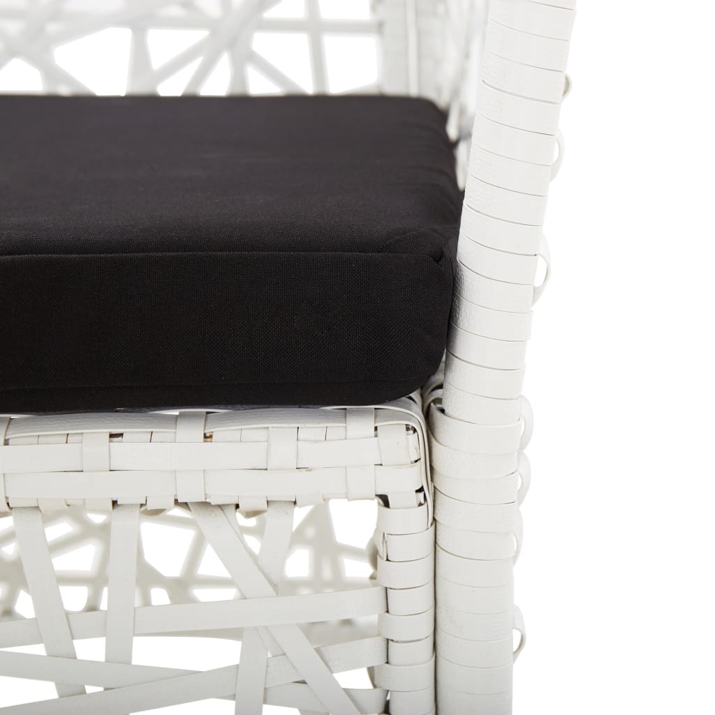 5 pcs conjunto de jantar para exterior vime PE branco