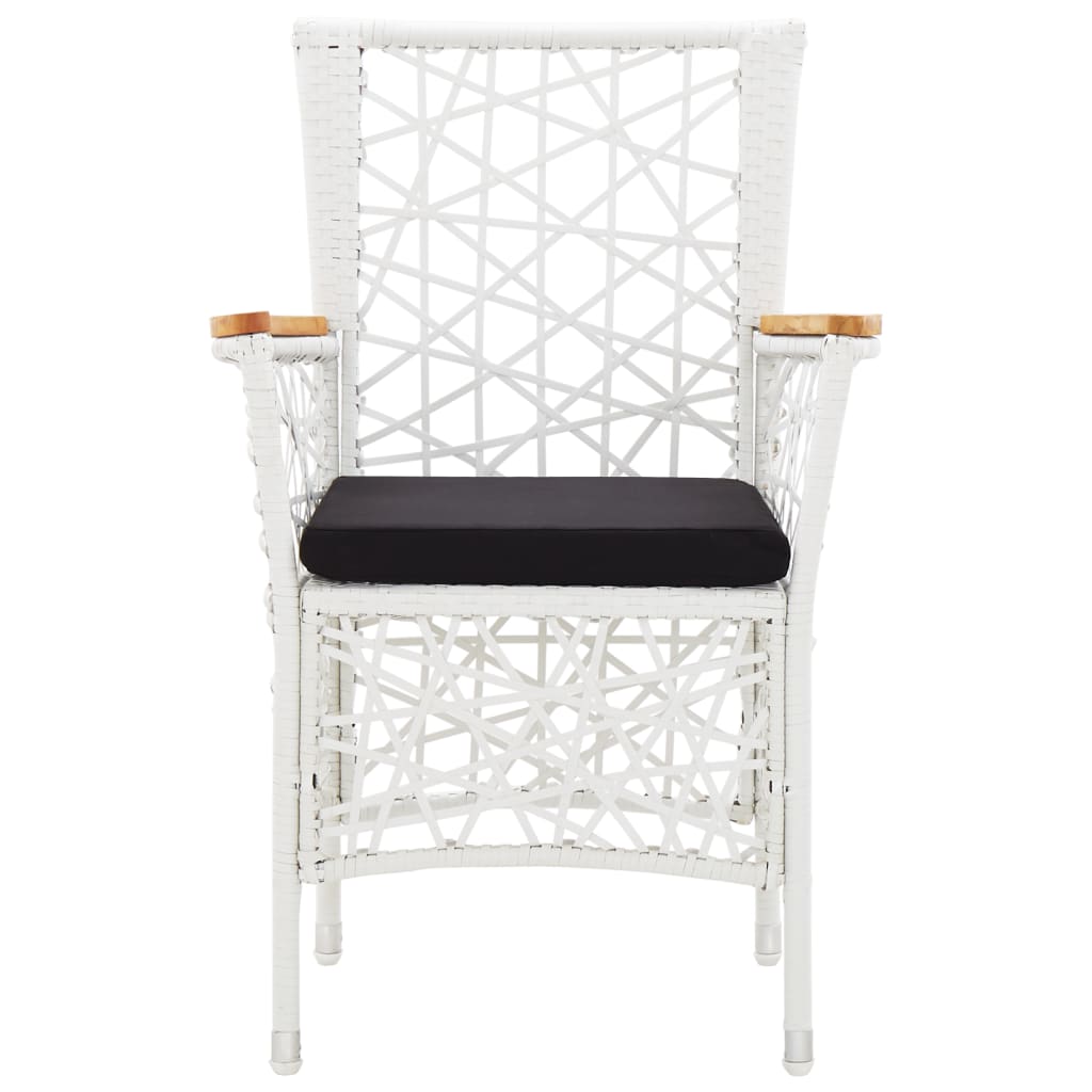 5 pcs conjunto de jantar para exterior vime PE branco