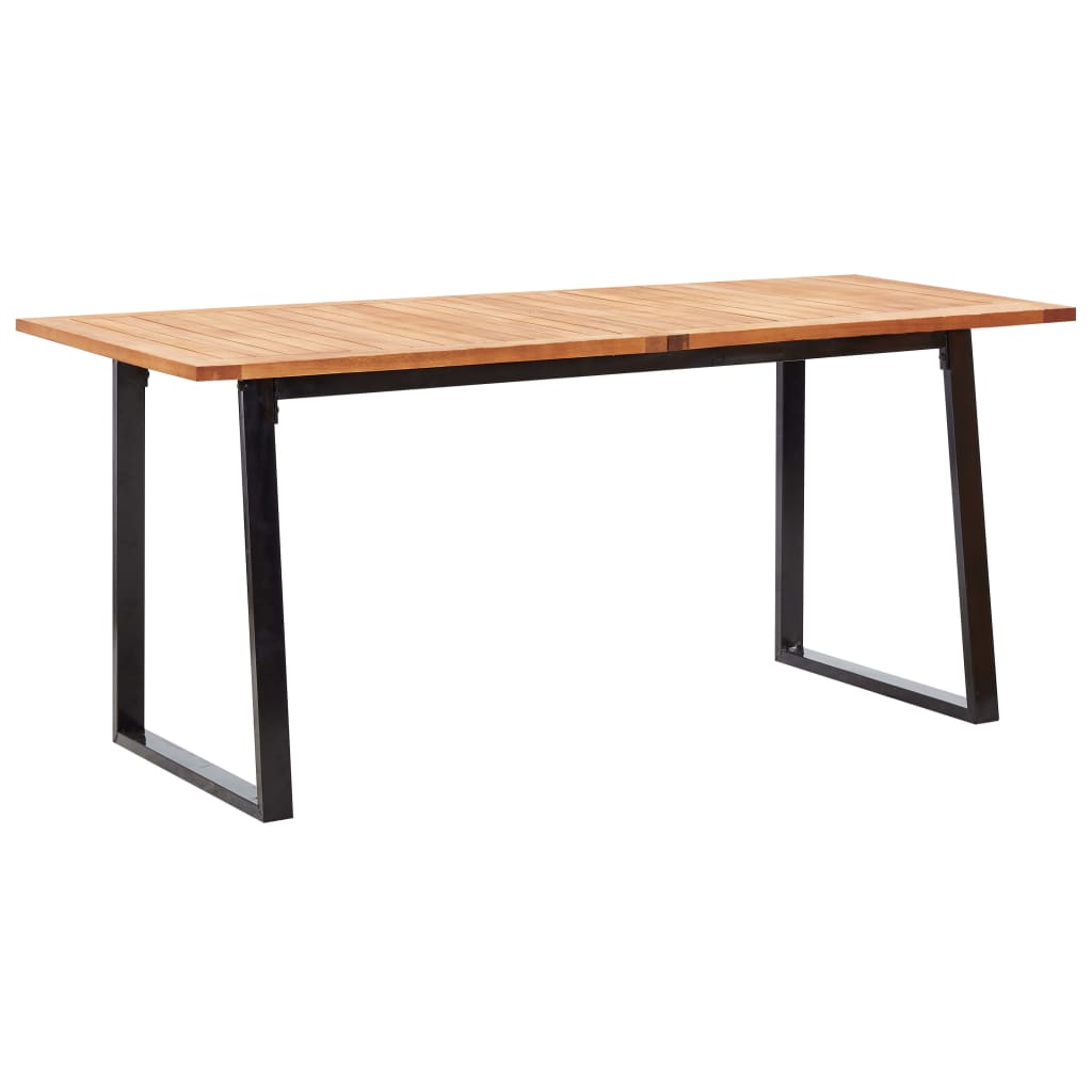 7 pcs conjunto jantar exterior vime PE e madeira acácia preto