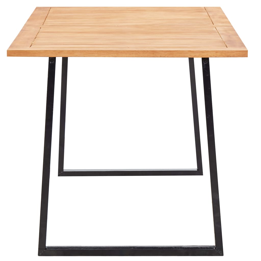 7 pcs conj. jantar p/ exterior vime PE madeira acácia cinzento