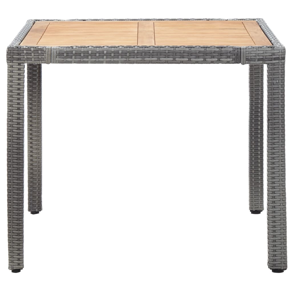 5 pcs conjunto jantar exterior c/ almofadões vime PE cinzento