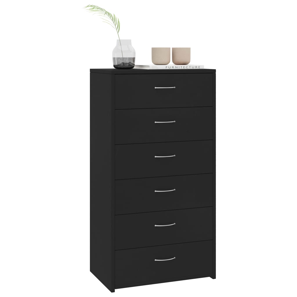 Aparador com 6 gavetas 50x34x96 cm contraplacado branco