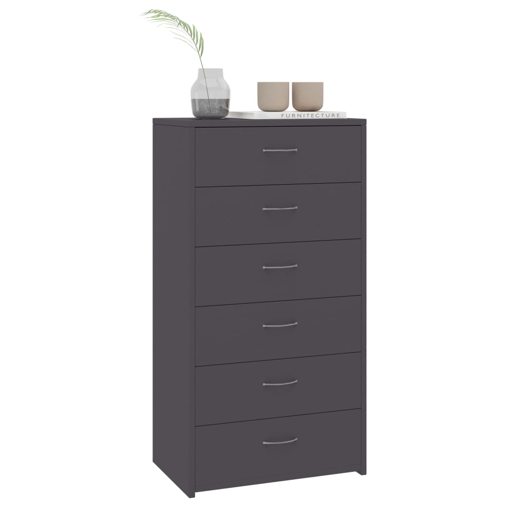 Aparador com 6 gavetas 50x34x96 cm contraplacado branco